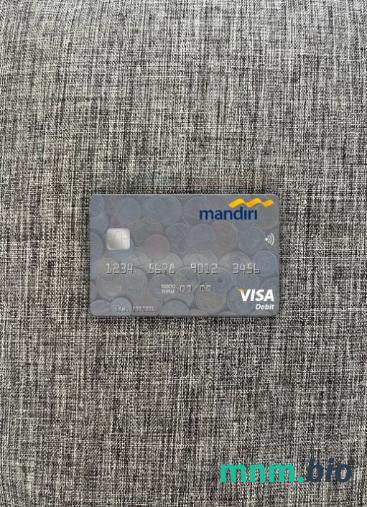 Indonesia bank Mandiri visa obciążyć card wygląd fotograficzny skan PSD + zdjęcie